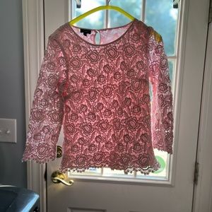 Talbots pink laces top, size 2